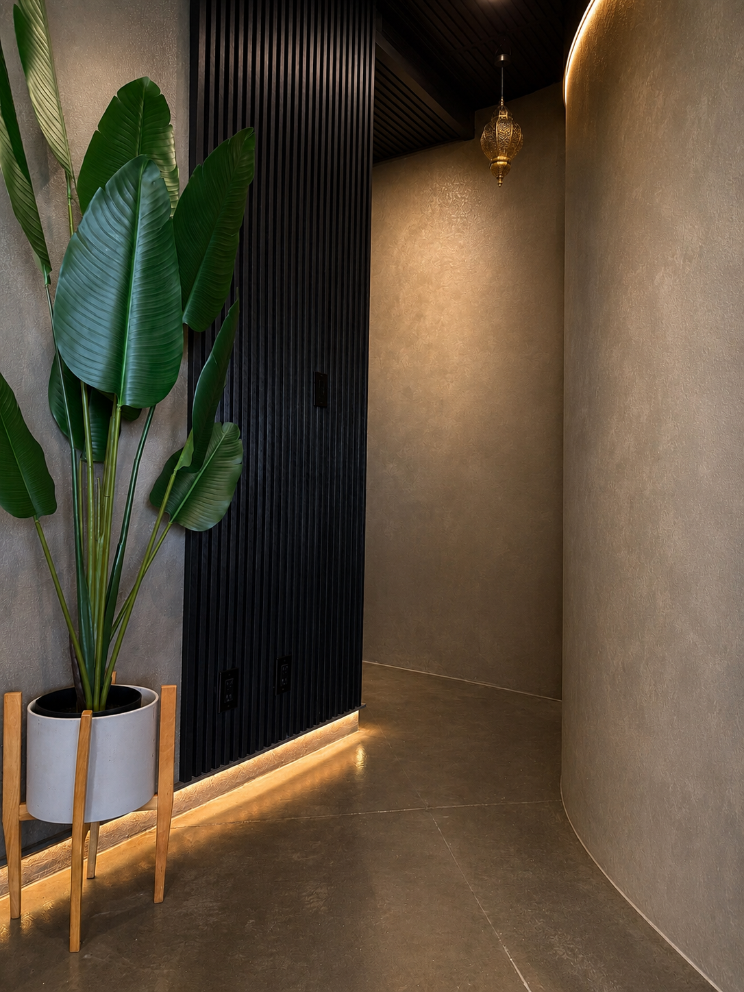 The Purification detox scalp treatment hallway at The Temple Head Spa Las Vegas
